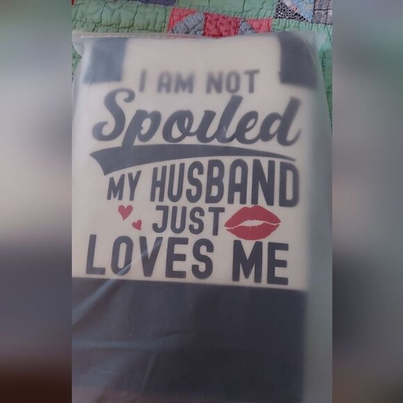 NIP Sturdy Canvas Tote "I'm Not Spoiled My Husband Loves Me" Large Size - Picture 2 of 10